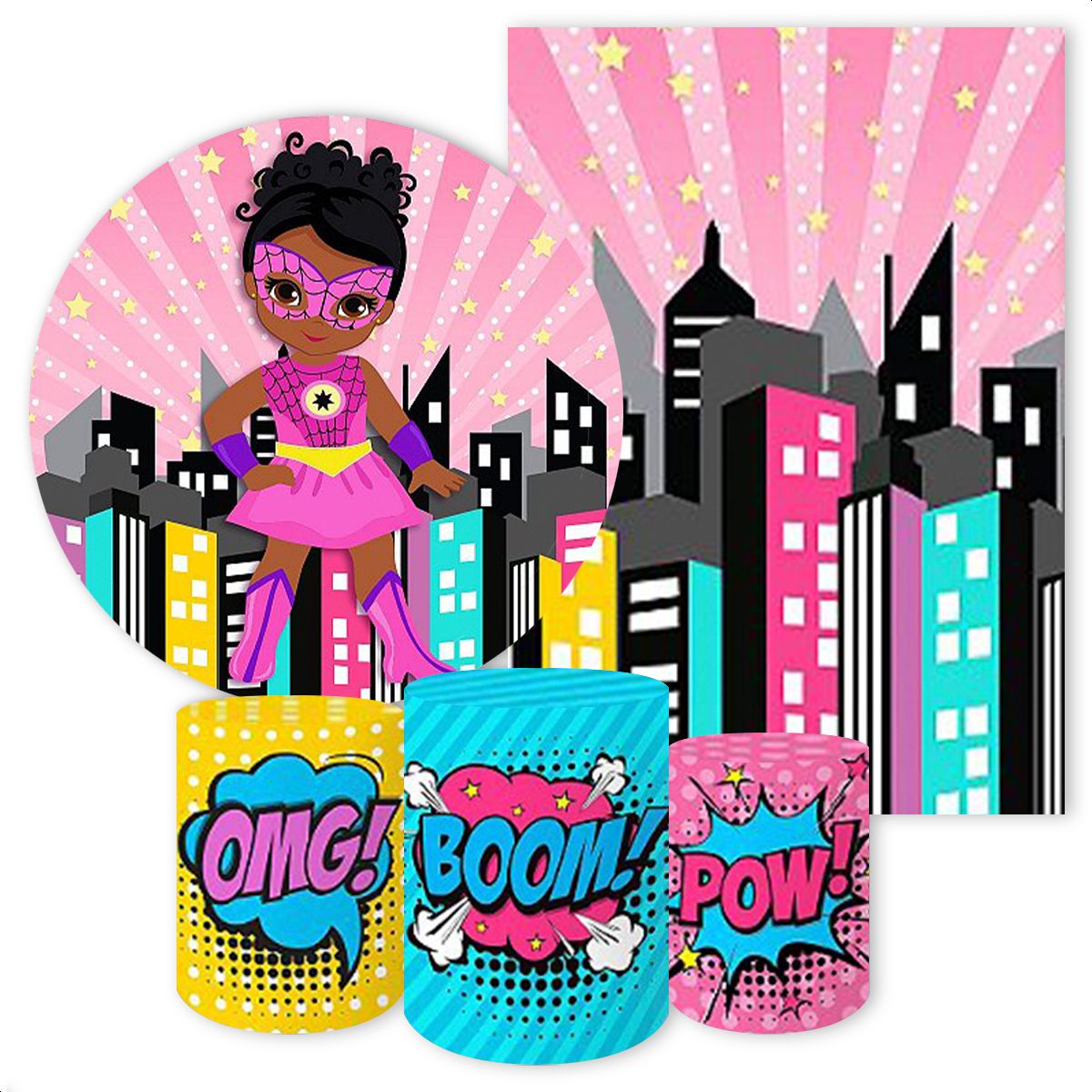 KIT 5 CAPAS MULHER MARAVILHA - 157 - KIT 5 CAPAS 157 - Painel Festivo