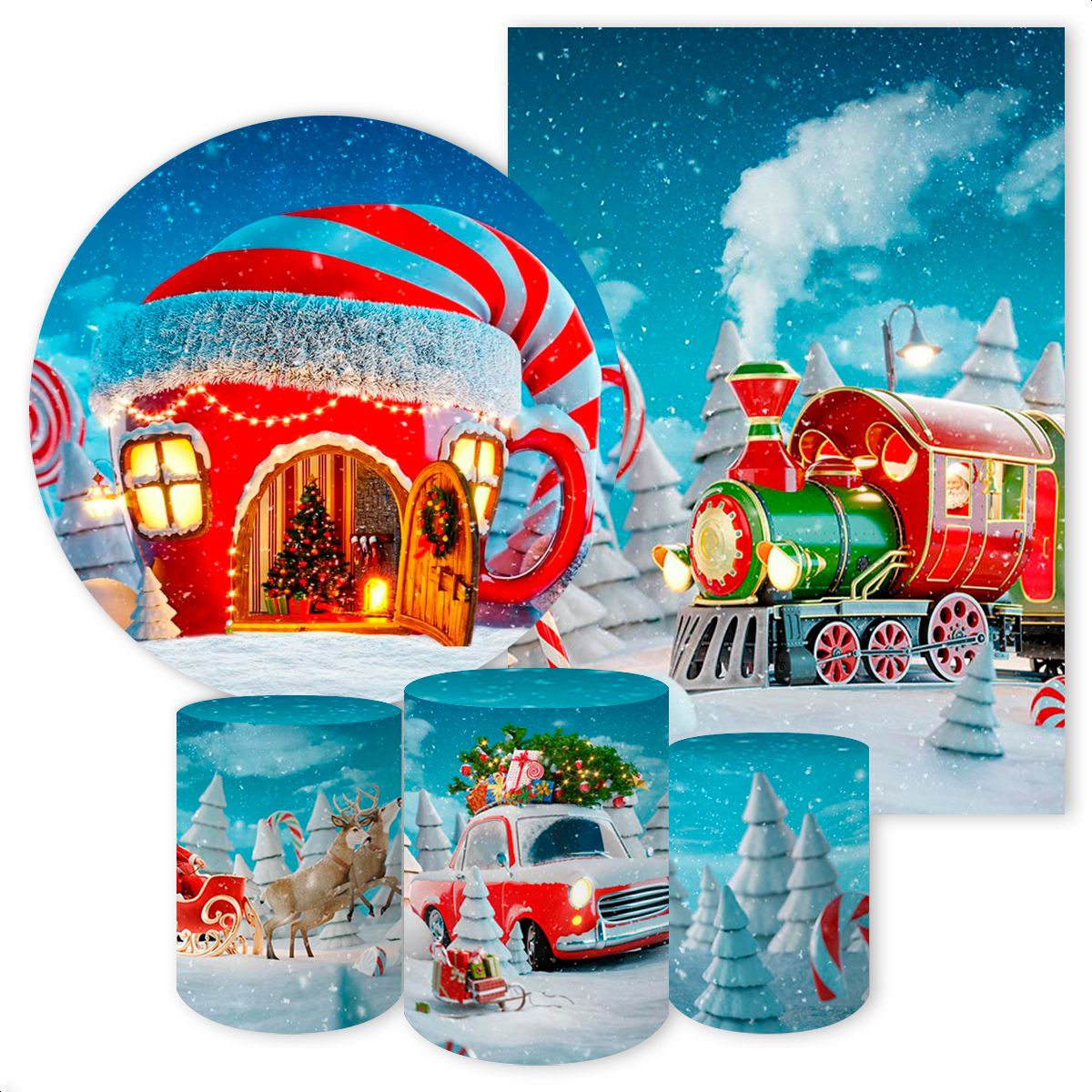 KIT 5 CAPAS NATAL - 162 - KIT 5 CAPAS 162 - Painel Festivo