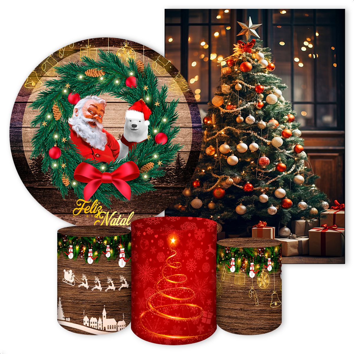 KIT 5 CAPAS NATAL - 2512 - KIT 5 CAPAS 2512 - Painel Festivo