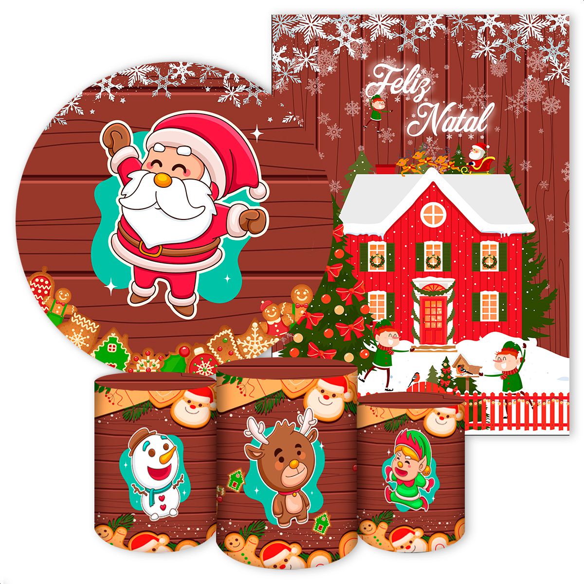 KIT 5 CAPAS NATAL - 2513 - KIT 5 CAPAS 2513 - Painel Festivo