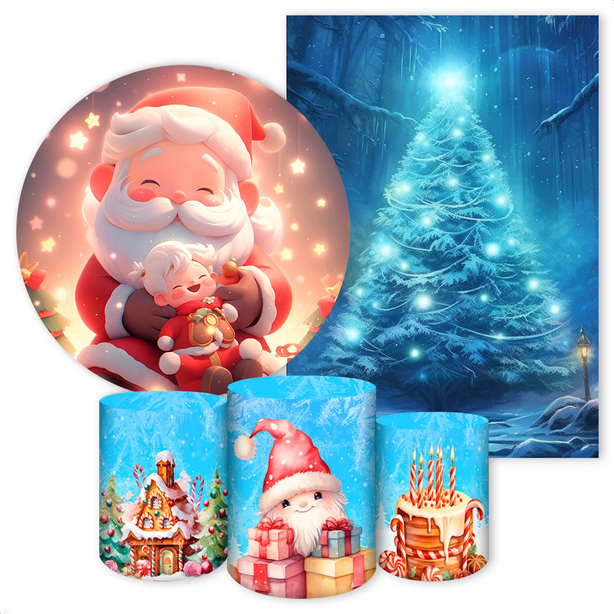 KIT 5 CAPAS NATAL - 2519 - KIT 5 CAPAS 2519 - Painel Festivo