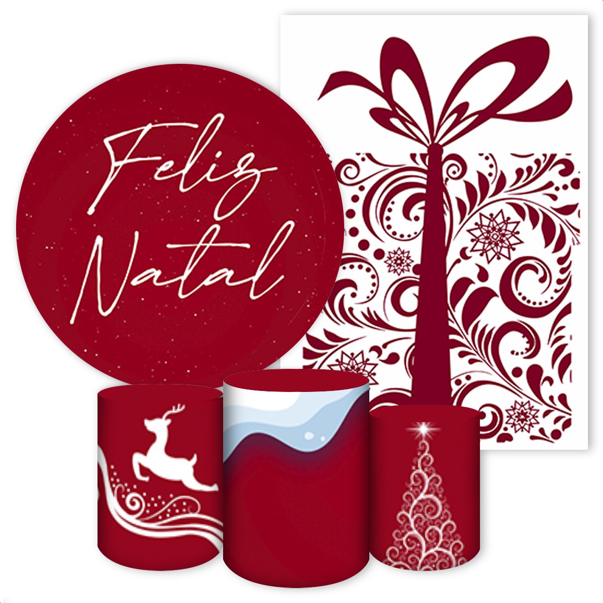 KIT 5 CAPAS NATAL - 3000 - KIT 5 CAPAS 3000 - Painel Festivo