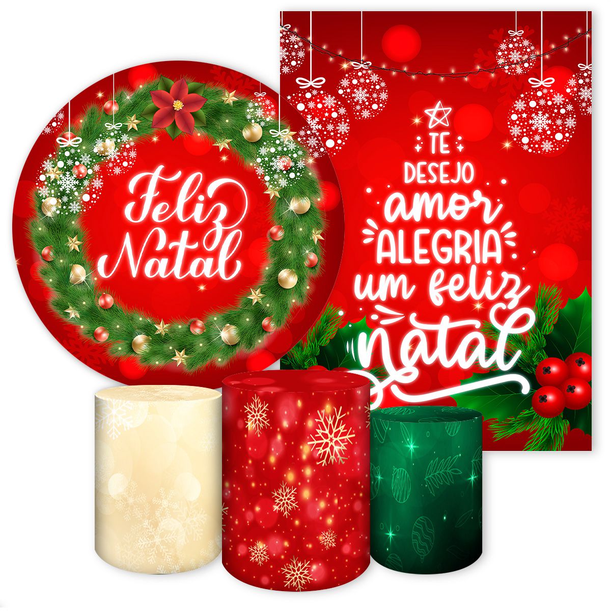 KIT 5 CAPAS NATAL - 7171 - KIT 5 CAPAS 7171 - Painel Festivo