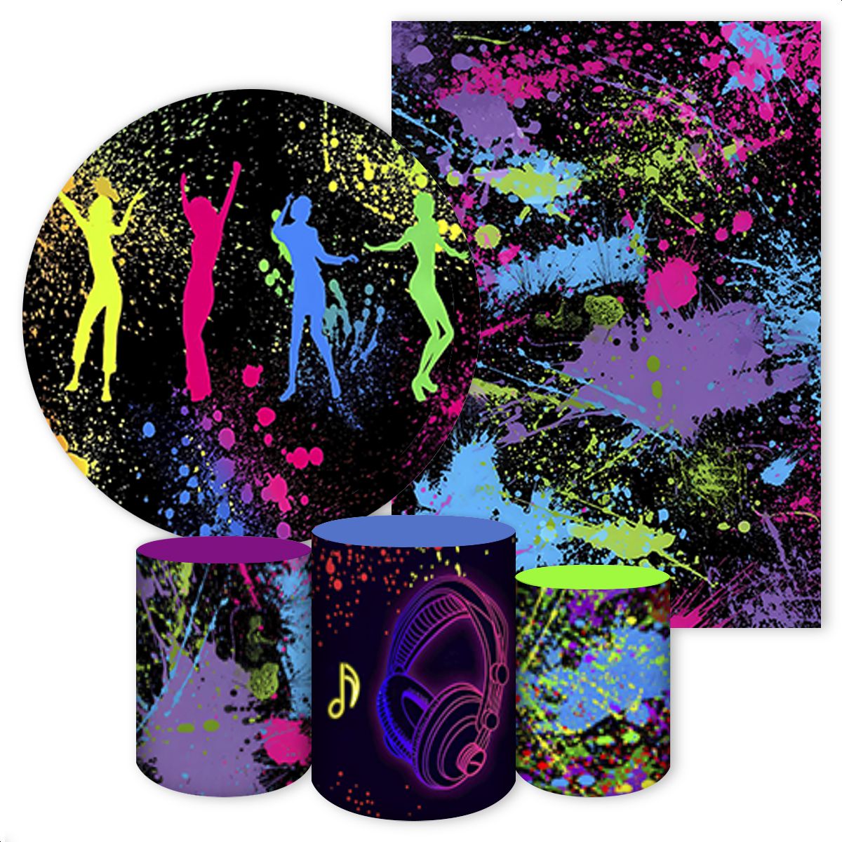 KIT 5 CAPAS NEON - 987 - KIT 5 CAPAS 987 - Painel Festivo