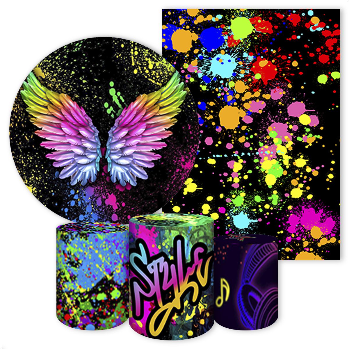 KIT 5 CAPAS NEON - 988 - KIT 5 CAPAS 988 - Painel Festivo