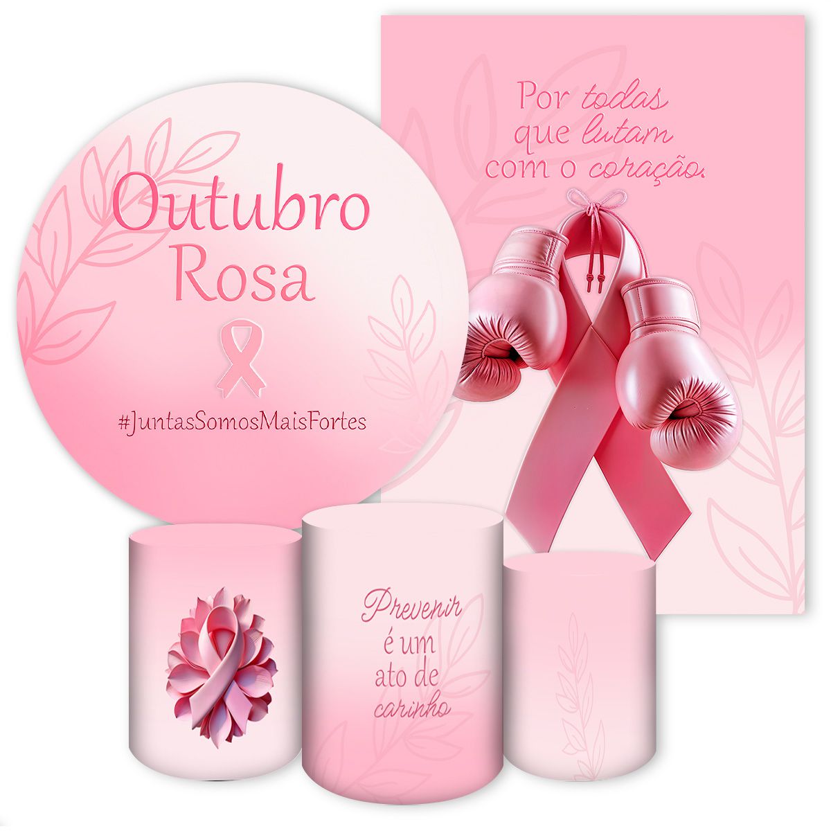 KIT 5 CAPAS OUTUBRO ROSA - 4303 - KIT 5 CAPAS 4303 - Painel Festivo