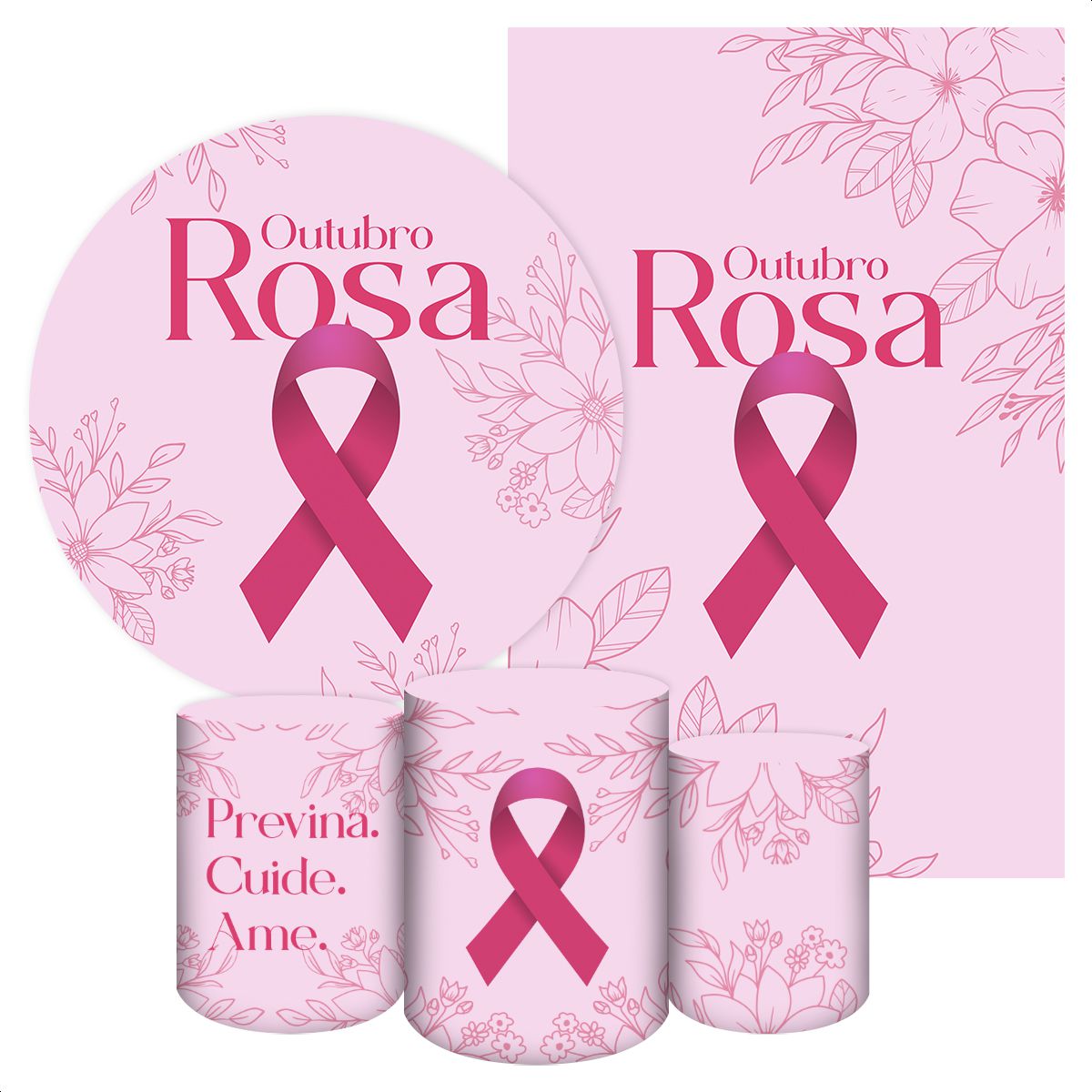 KIT 5 CAPAS OUTUBRO ROSA - 5103 - KIT 5 CAPAS 5103 - Painel Festivo