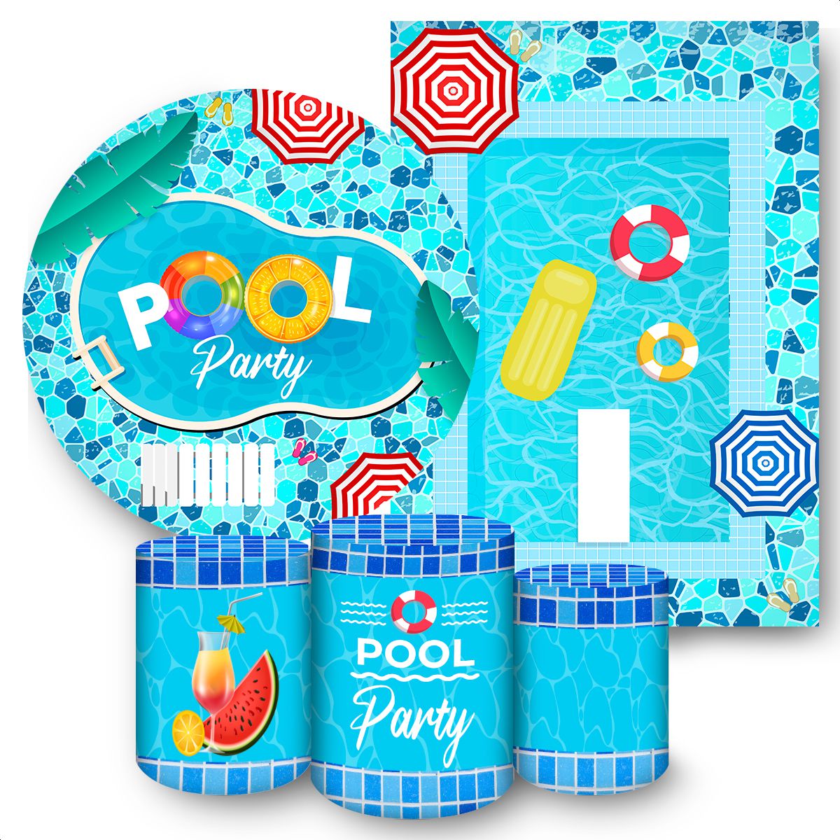 KIT 5 CAPAS POOL PARTY - 286 - KIT 5 CAPAS 286 - Painel Festivo