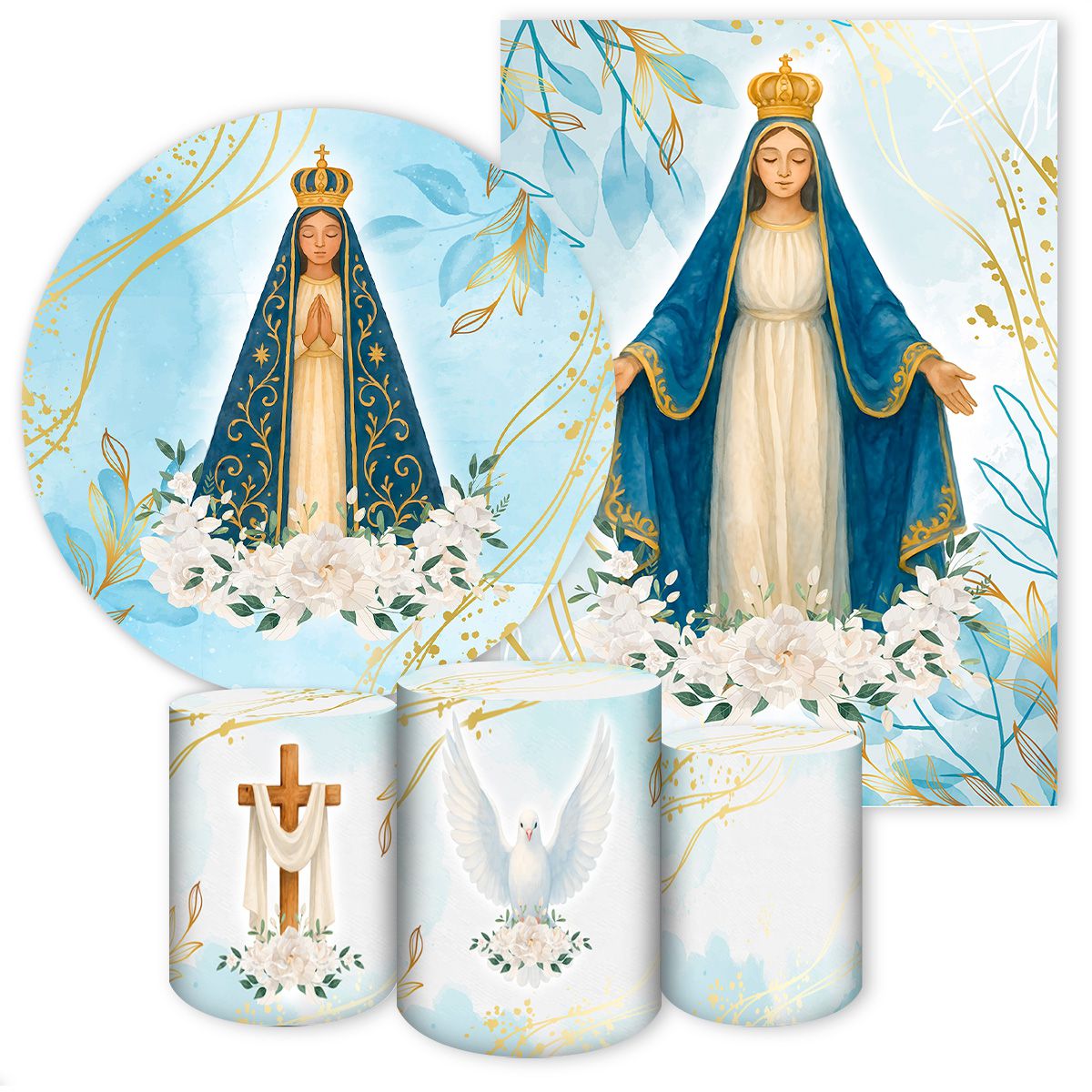 KIT 5 CAPAS RELIGIOSO - 7167 - KIT 5 CAPAS 7167 - Painel Festivo