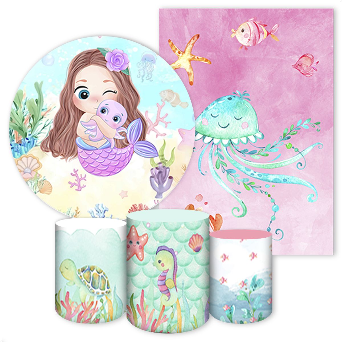 KIT 5 CAPAS SEREIA - 4114 - KIT 5 CAPAS 4114 - Painel Festivo