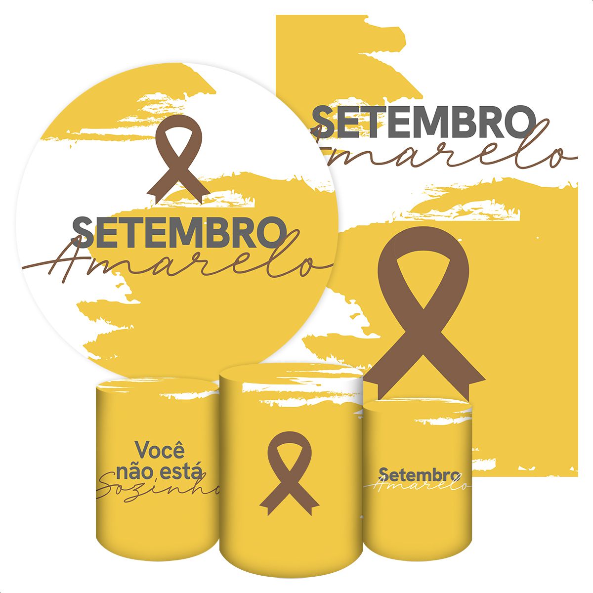 KIT 5 CAPAS SETEMBRO AMARELO - 5106 - KIT 5 CAPAS 5106 - Painel Festivo