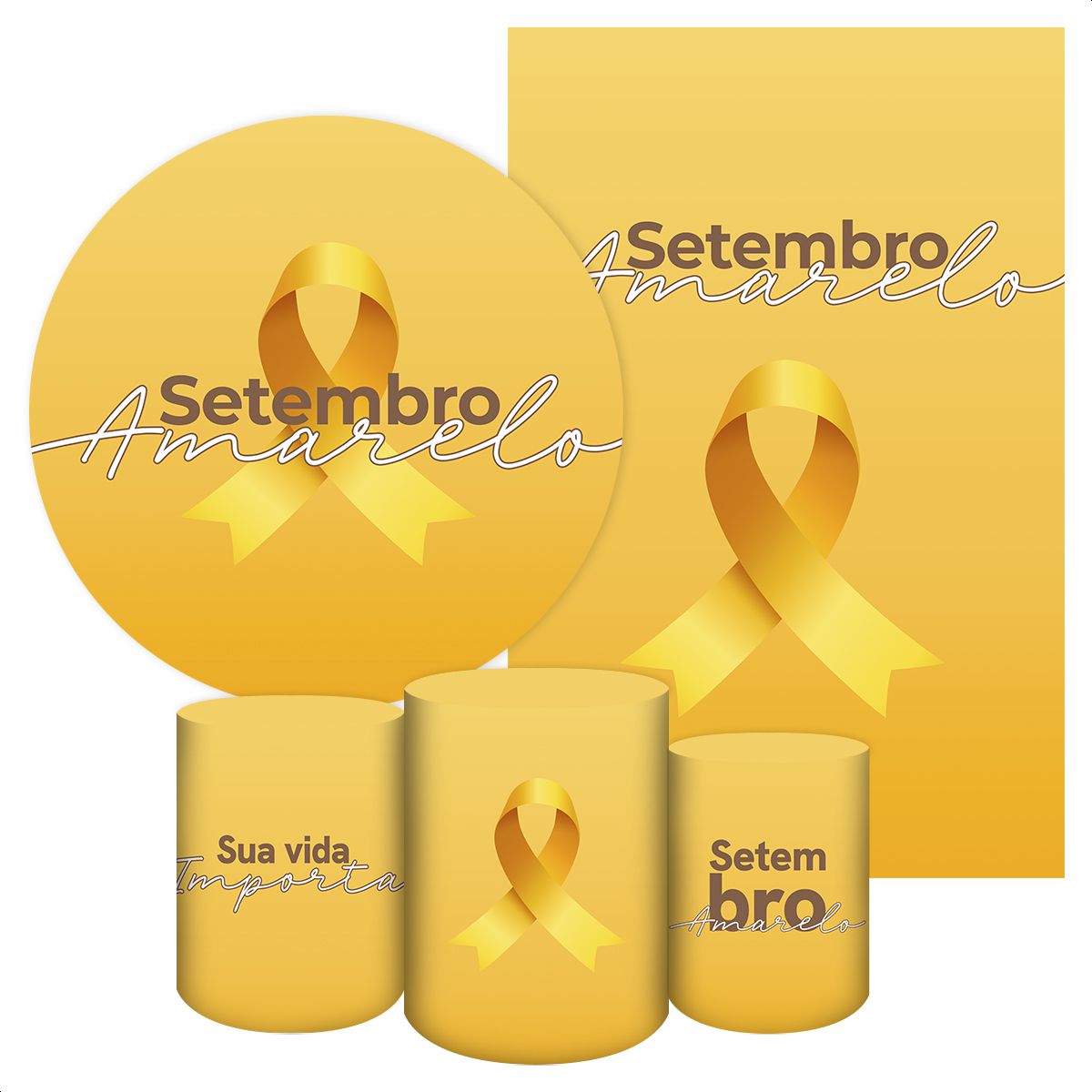 KIT 5 CAPAS SETEMBRO AMARELO - 5107 - KIT 5 CAPAS 5107 - Painel Festivo