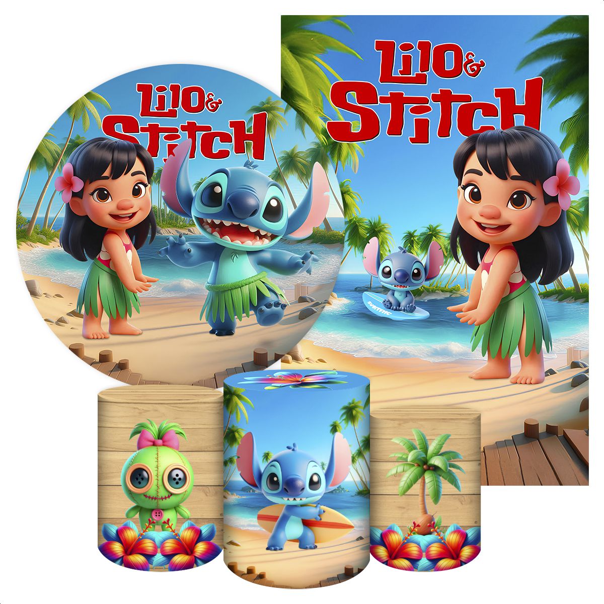 KIT 5 CAPAS LILO & STITCH - 5094 - KIT 5 CAPAS 5094 - Painel Festivo