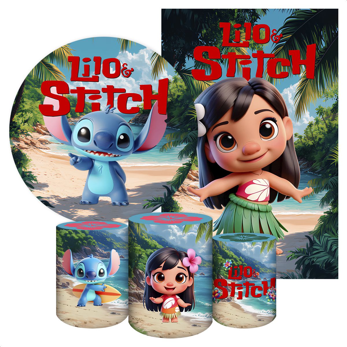 KIT 5 CAPAS LILO & STITCH - 5095 - KIT 5 CAPAS 5095 - Painel Festivo