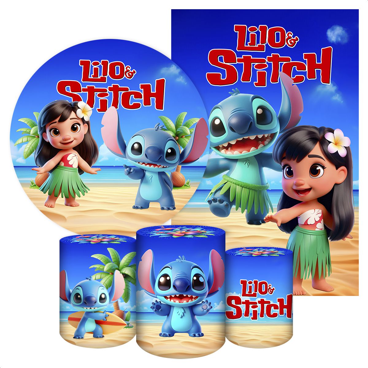 KIT 5 CAPAS LILO & STITCH - 5096 - KIT 5 CAPAS 5096 - Painel Festivo
