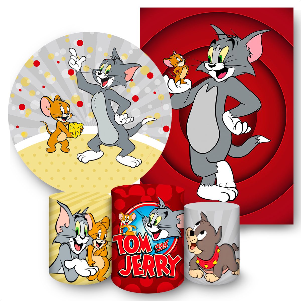 KIT 5 CAPAS TOM & JERRY - 192 - KIT 5 CAPAS 192 - Painel Festivo