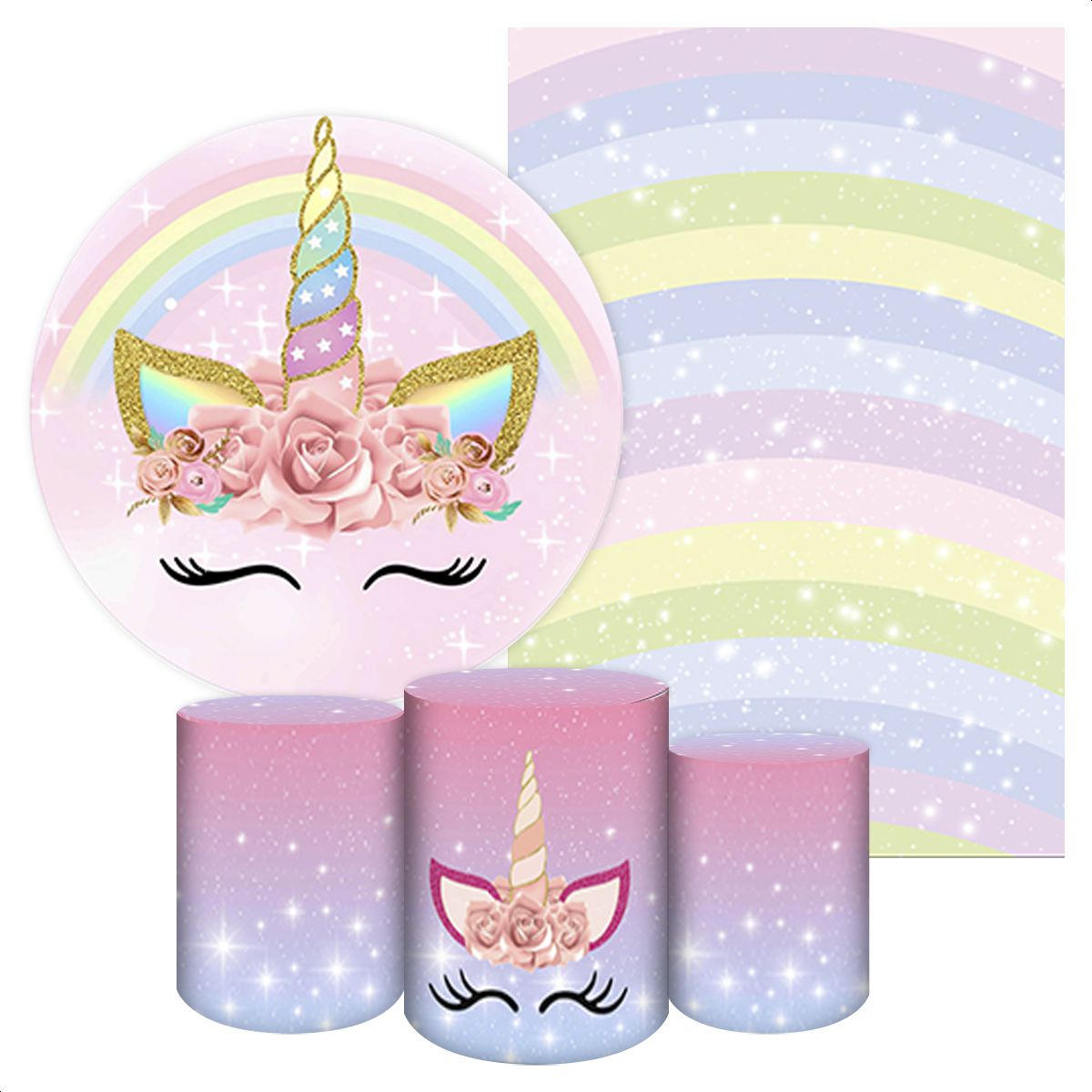 KIT 5 CAPAS UNICÓRNIO - 262 - KIT 5 CAPAS 262 - Painel Festivo