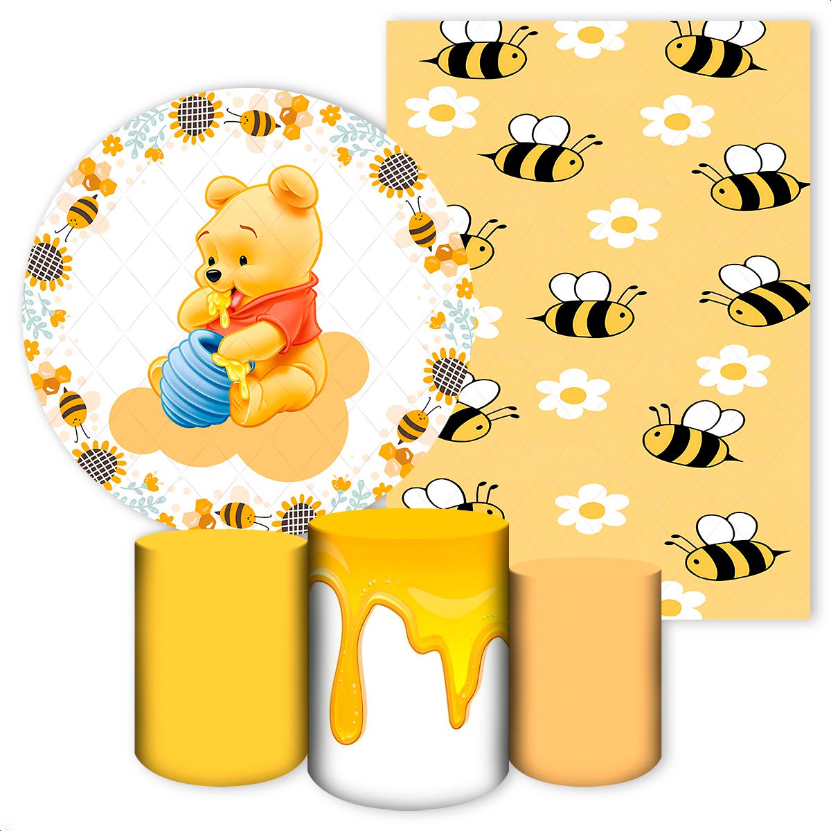 KIT 5 CAPAS URSINHO POOH - 414 - KIT 5 CAPAS 414 - Painel Festivo