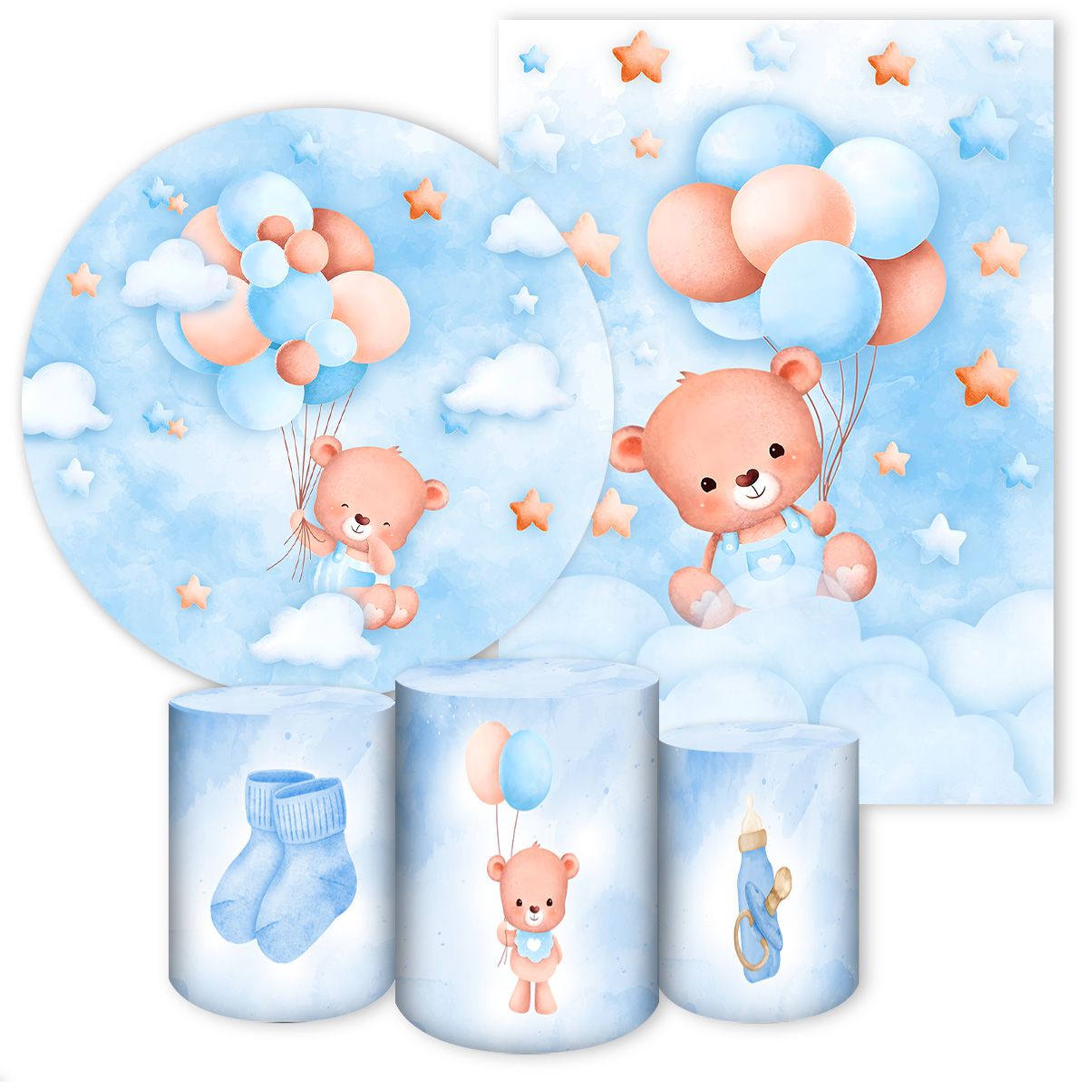 KIT 5 CAPAS URSINHOS - 7130 - KIT 5 CAPAS 7130 - Painel Festivo