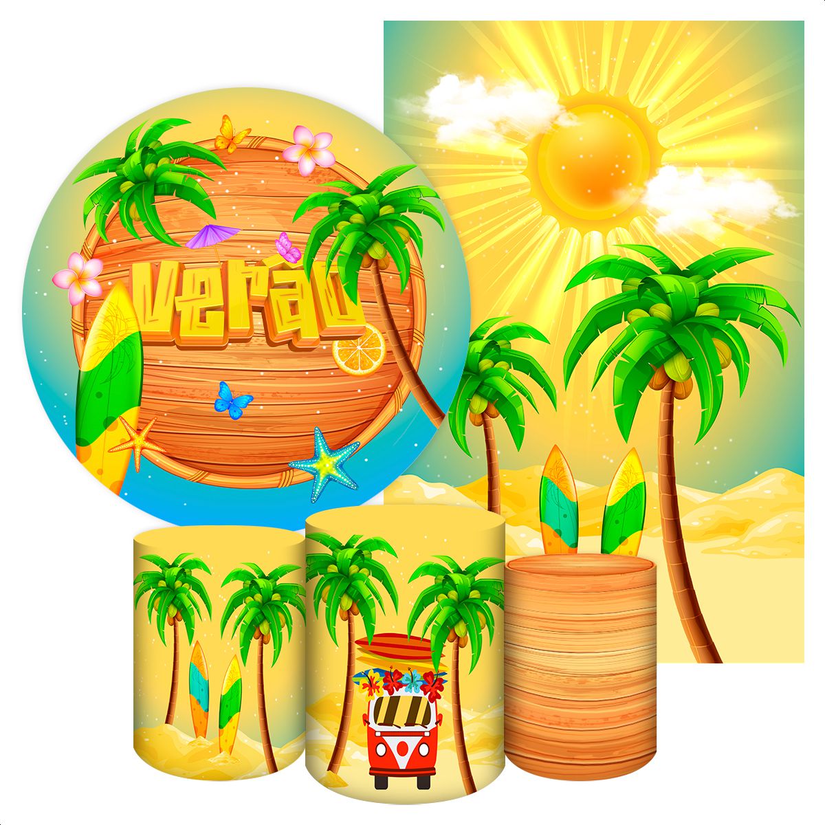 KIT 5 CAPAS VERÃO - 2041 - KIT 5 CAPAS 2041 - Painel Festivo