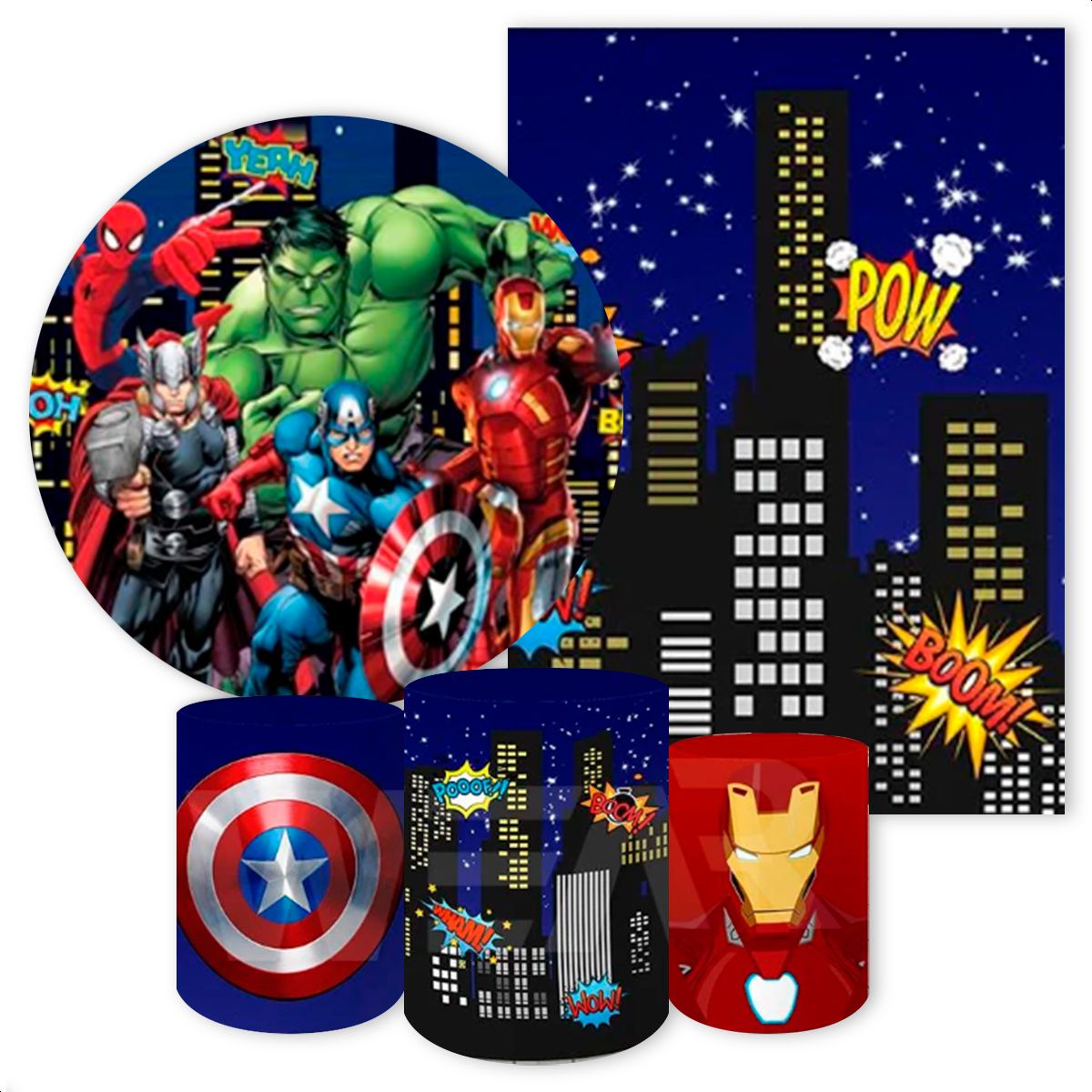 KIT 5 CAPAS VINGADORES - 271 - KIT 5 CAPAS 271 - Painel Festivo