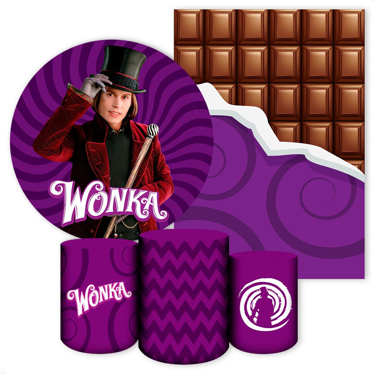 KIT 5 CAPAS WILLY WONKA - 2119 - KIT 5 CAPAS 2119 - Painel Festivo