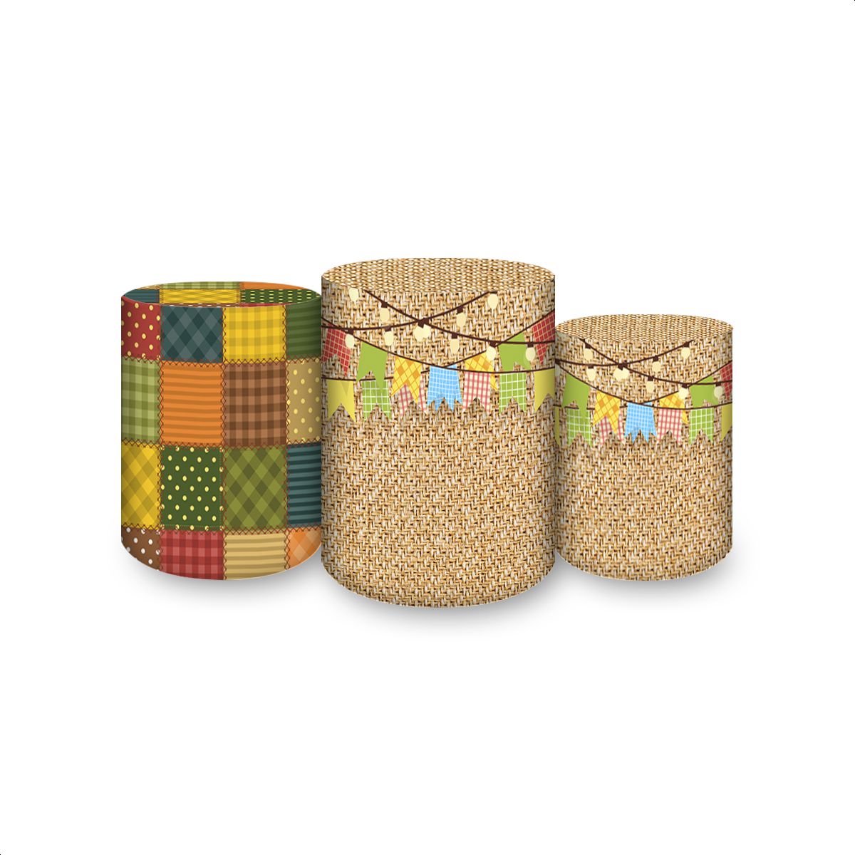 Trio Capas Cilindros Subl... - Painel Festivo