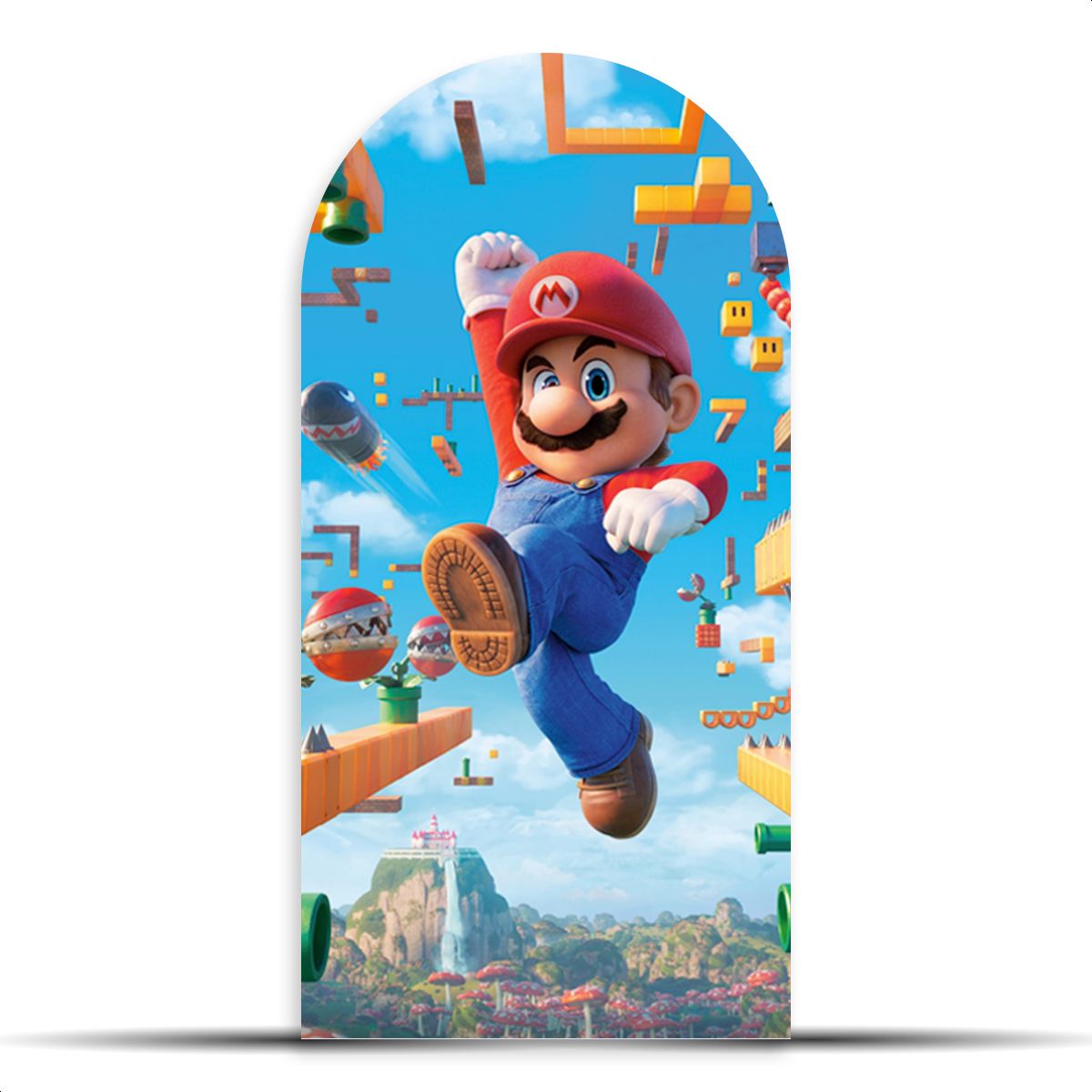 Capa Painel Romano Sublimado Tema Super Mario 4017... - Painel Festivo