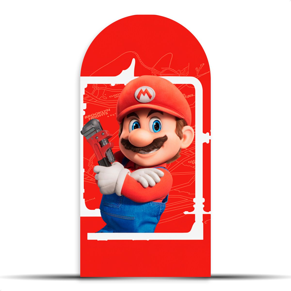 Capa Painel Romano Sublimado Tema Super Mario 4014... - Painel Festivo