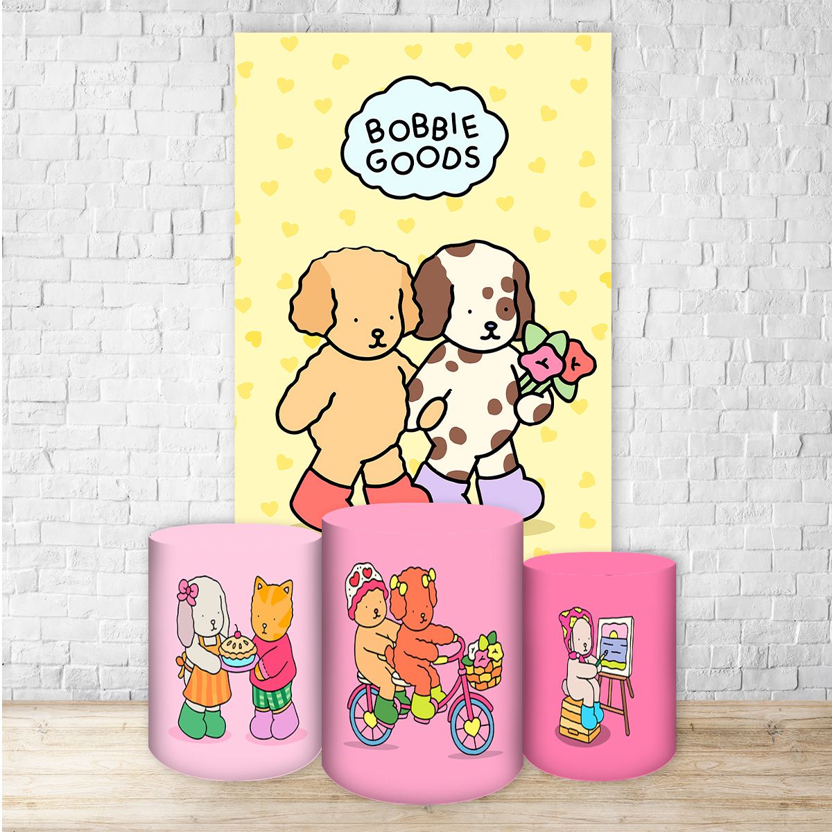 Retangular + Cilindros Tema Bobbie Goods 7091 - Retangular + Cilindros Tema Bobbie Goods 7091 - Painel Festivo