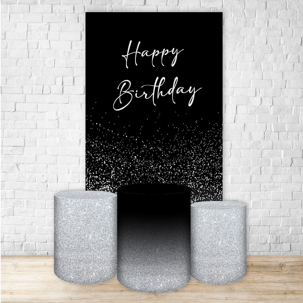 Retangular + Cilindros Tema Happy Birthday 7065 - Retangular + Cilindros Tema Happy Birthday 7065 - Painel Festivo
