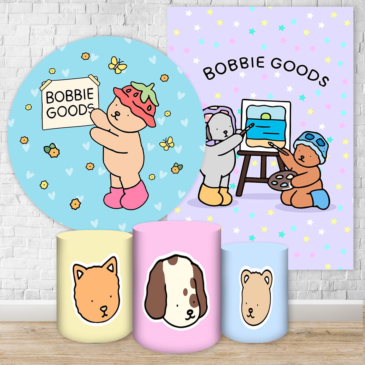 Kit 5 Peças Tema Bobbie Goods 7090 - Kit 5 Peças Tema Bobbie Goods 7090 - Painel Festivo