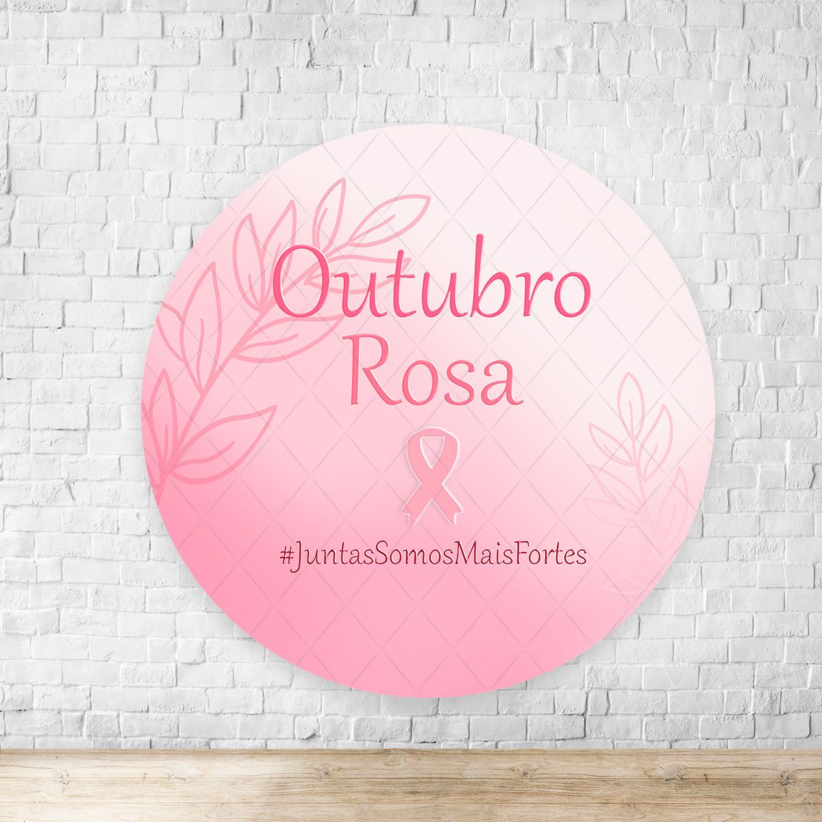 Painel Redondo Tema Outubro Rosa 4317 - Painel Redondo Tema Outubro Rosa 4317 - Painel Festivo