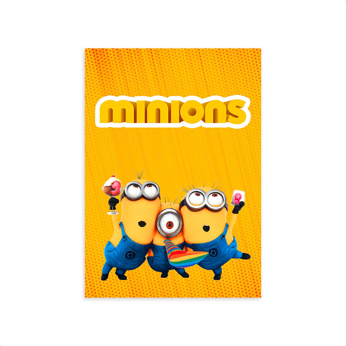 Capa Painel Retangular Sublimado Tema Minions 1001... - Painel Festivo