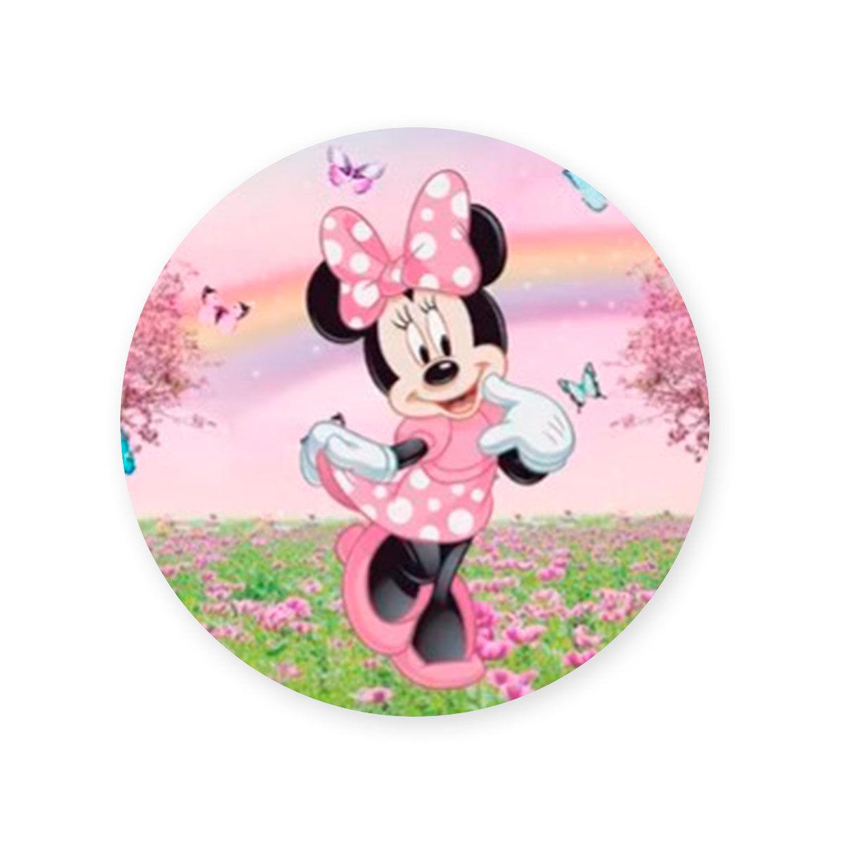 Capa Painel Redondo Sublimados Tema Minnie Mouse 3... - Painel Festivo