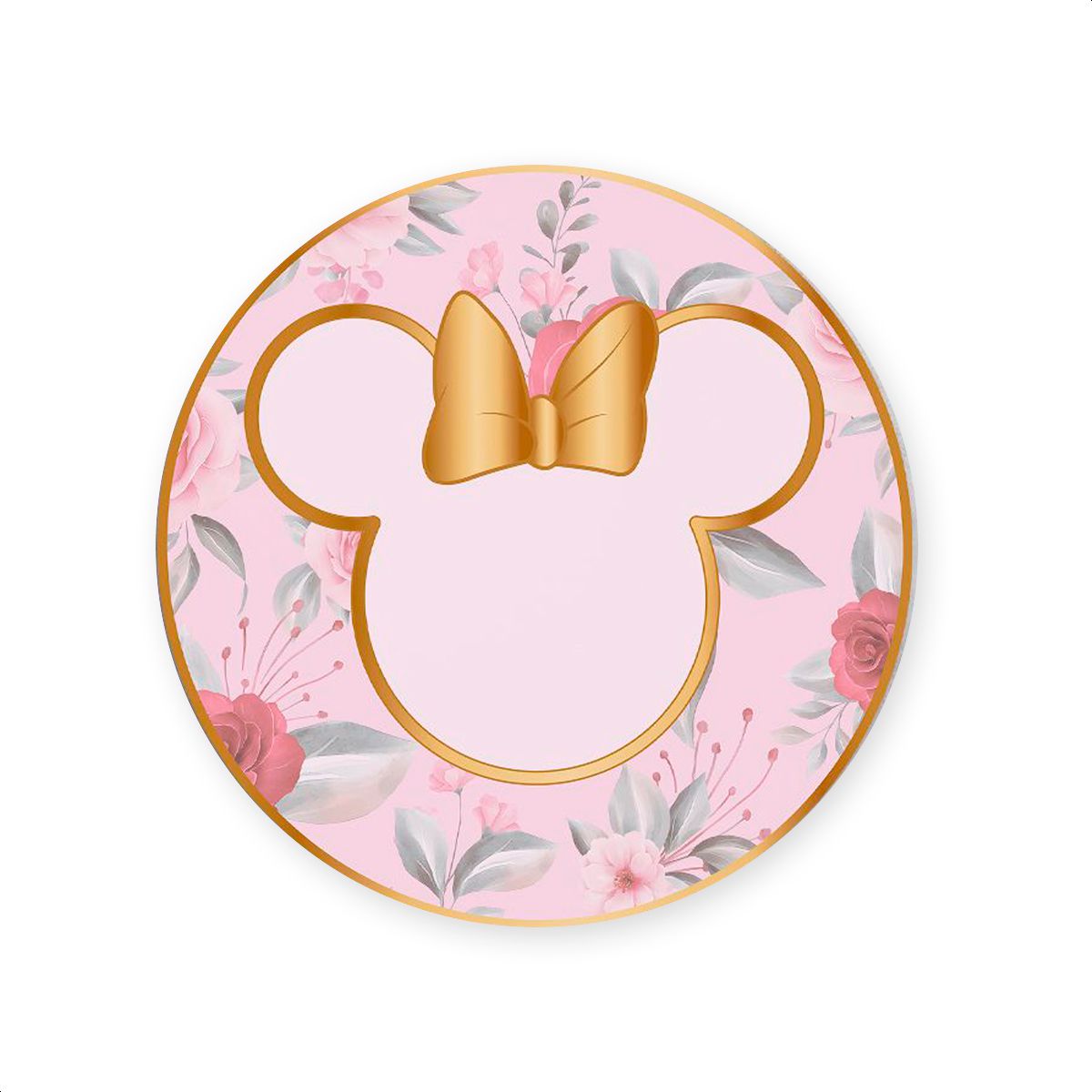 Capa Painel Redondo Sublimados Tema Minnie Mouse 3... - Painel Festivo