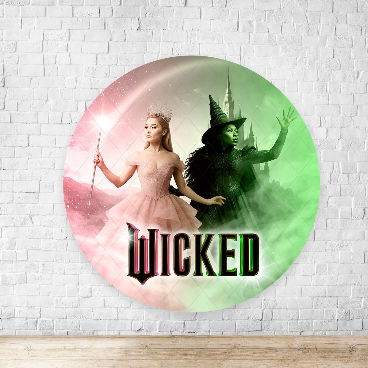 Painel Redondo Tema Wandinha 7097 | Painel Festivo