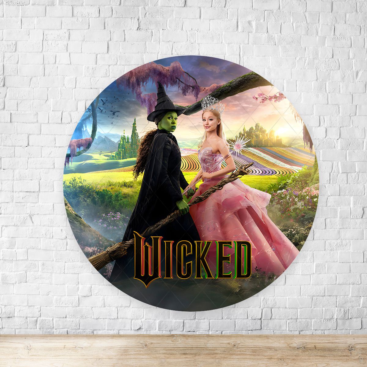 Painel Redondo Tema Wandinha 7097 | Painel Festivo