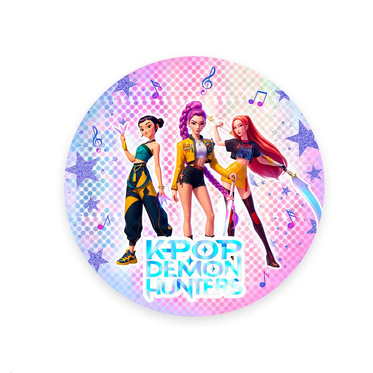 Painel Redondo Tema Guerreiras do K-Pop 7158 - Painel Redondo 7158 - Painel Festivo