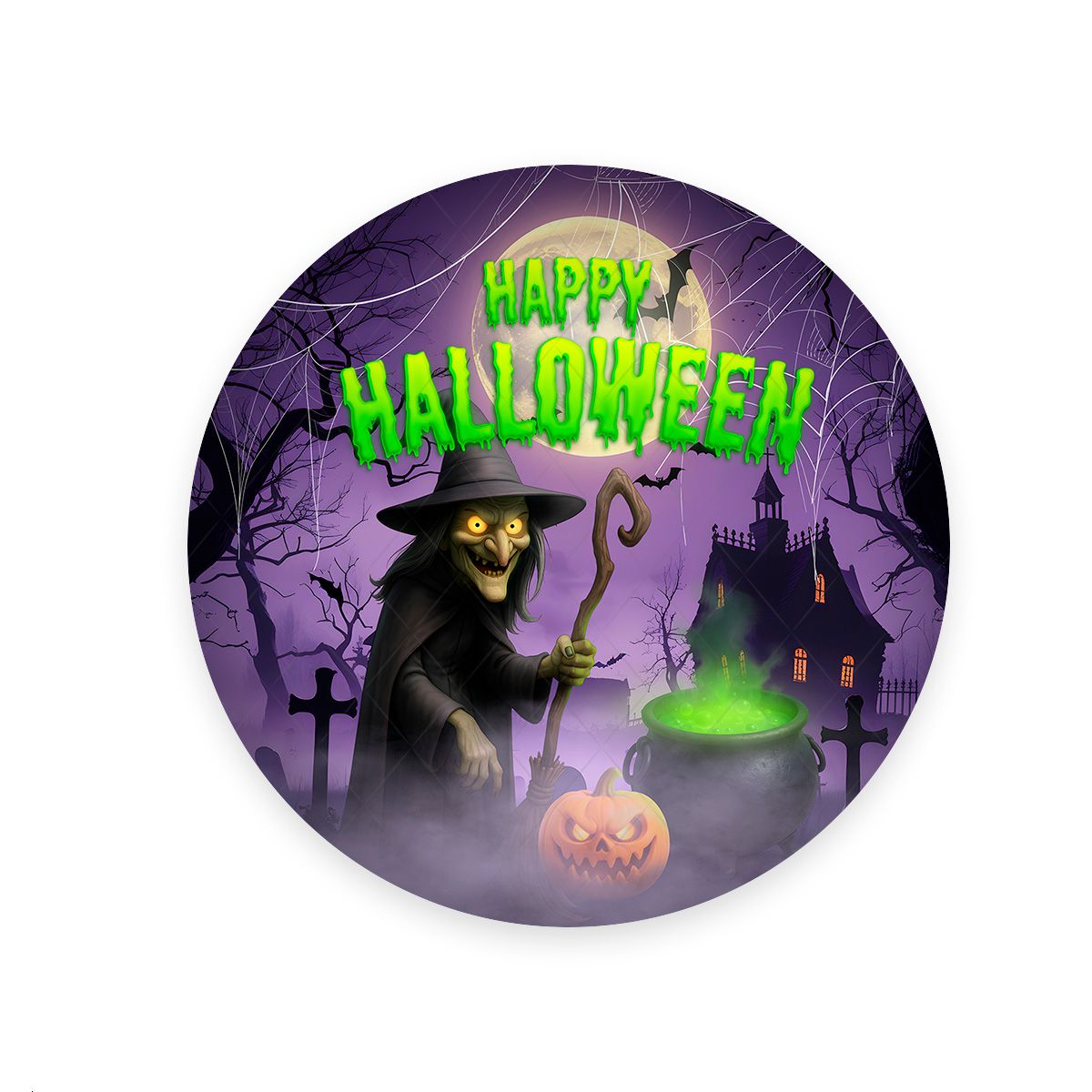 Painel Redondo Tema Halloween 7161 - Painel Redondo 7161 - Painel Festivo