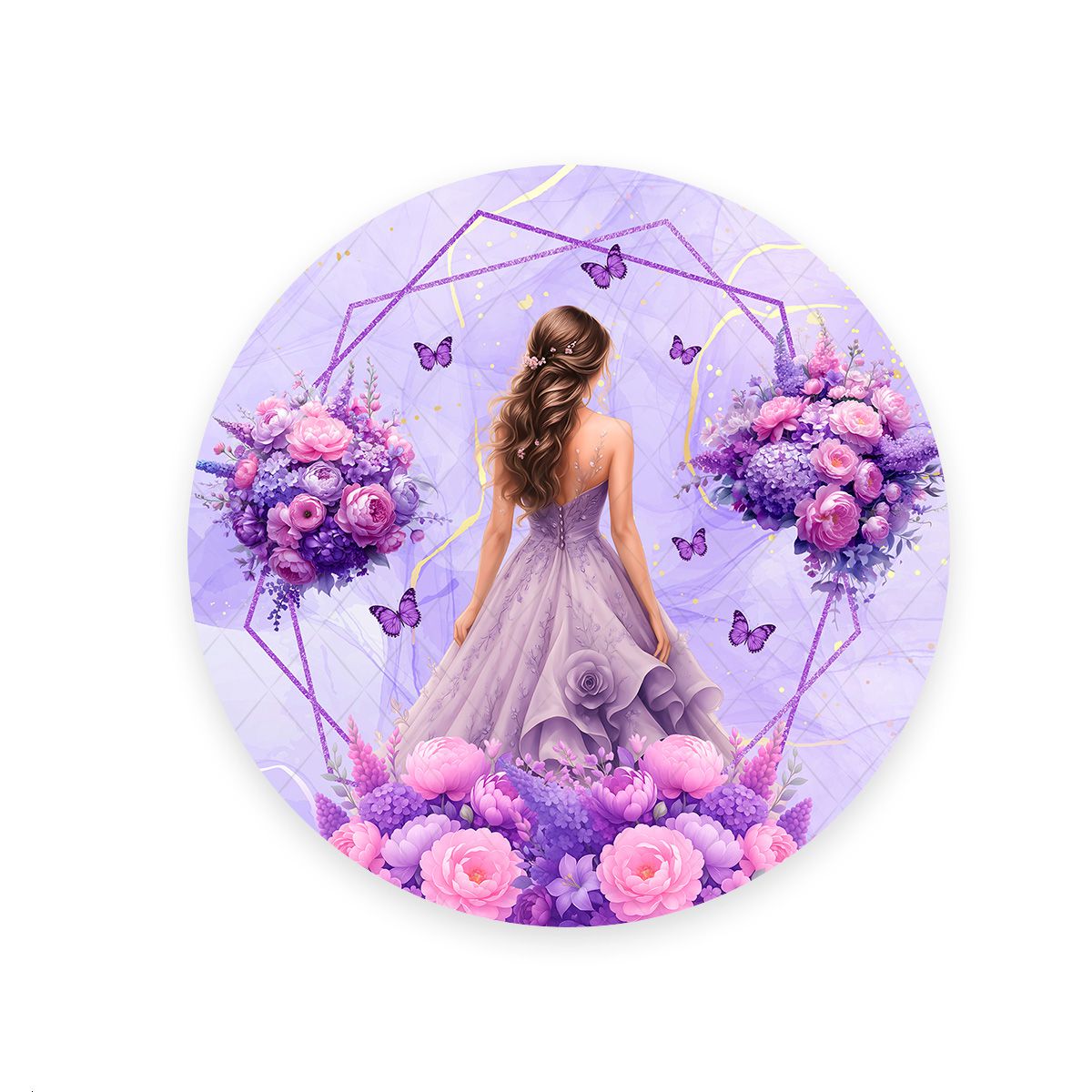 Painel Redondo Tema 15 Anos 7153 - Painel Redondo 7153 - Painel Festivo