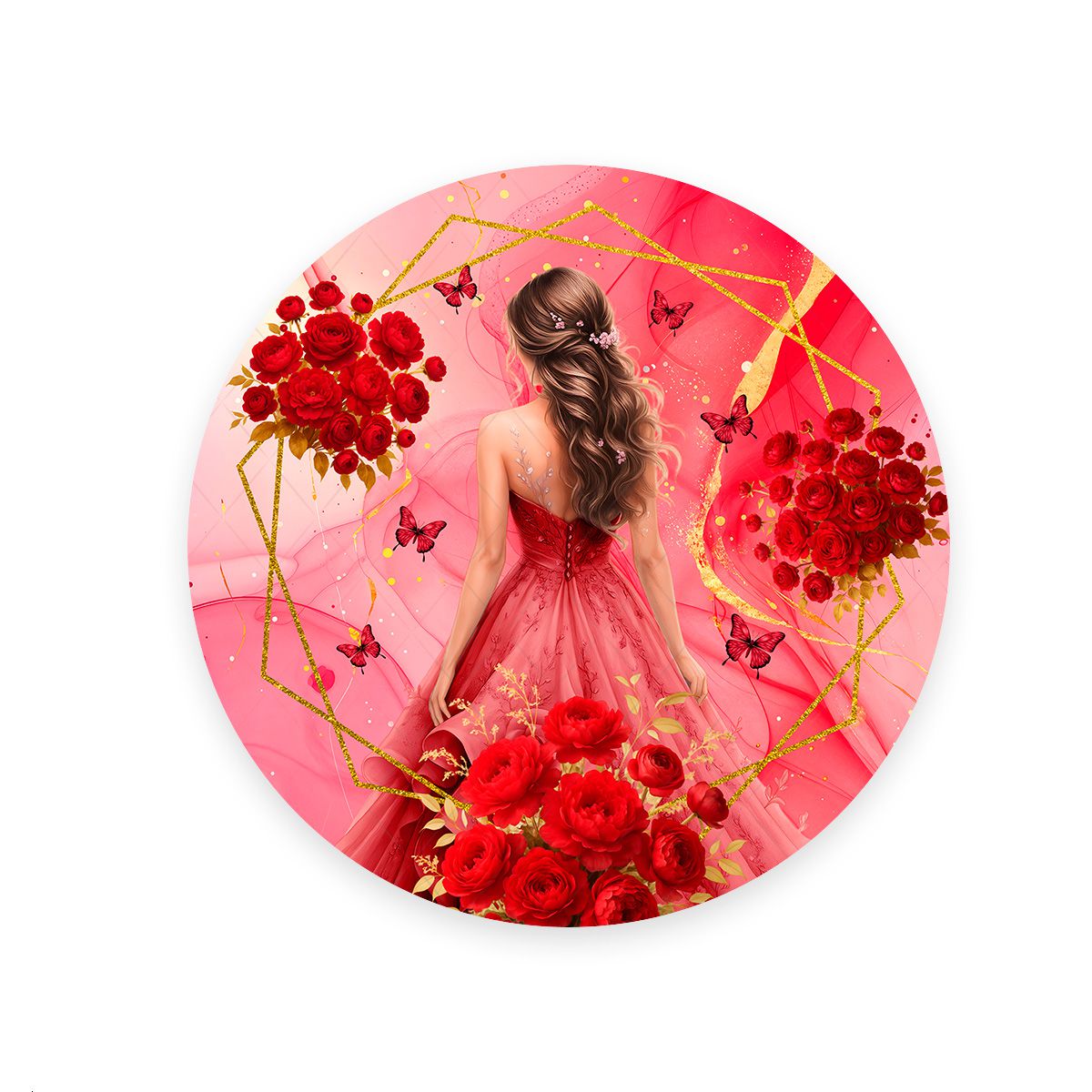 Painel Redondo Tema 15 Anos 7155 - Painel Redondo 7155 - Painel Festivo