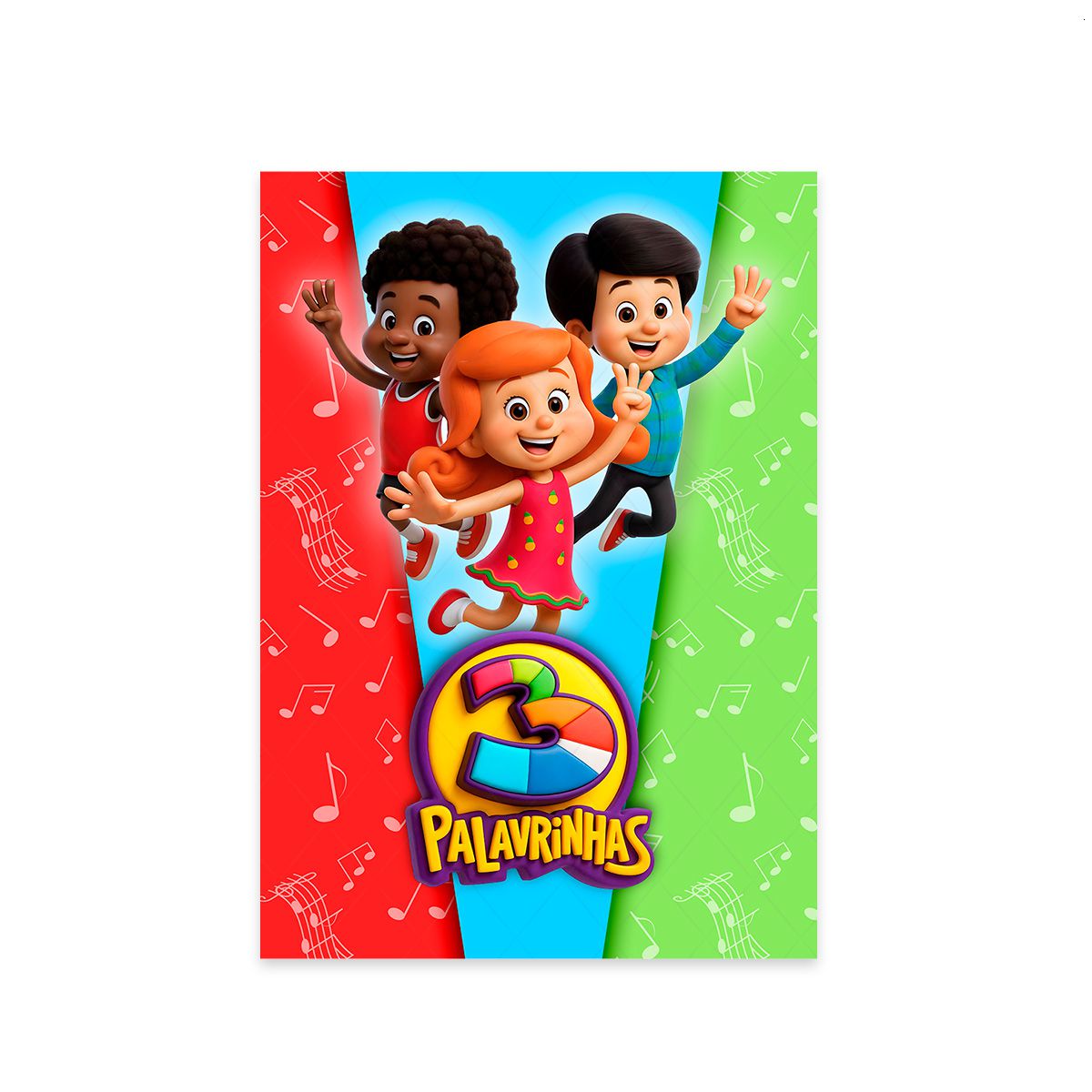  Painel Retangular Tema 3 Palavrinhas 7127 - Retangular 7127 - Painel Festivo