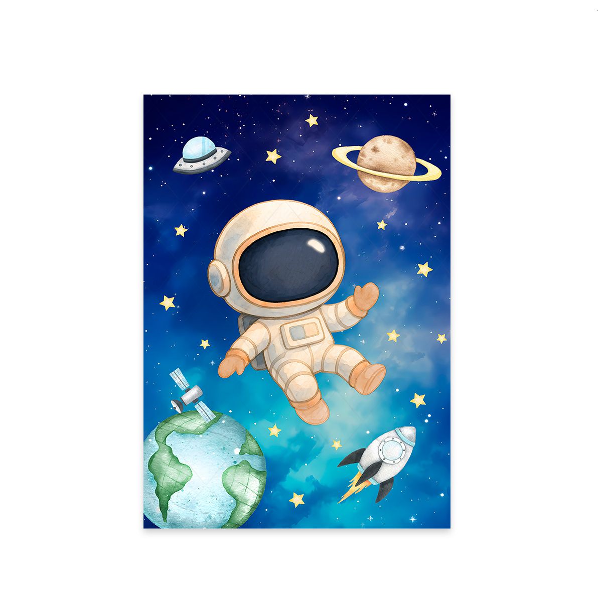  Painel Retangular Tema Astronauta 7136 - Retangular 7136 - Painel Festivo