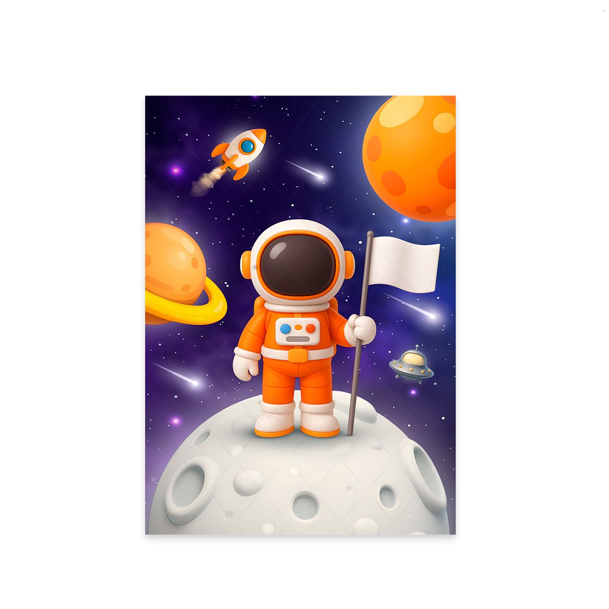  Painel Retangular Tema Astronauta 7137 - Retangular 7137 - Painel Festivo