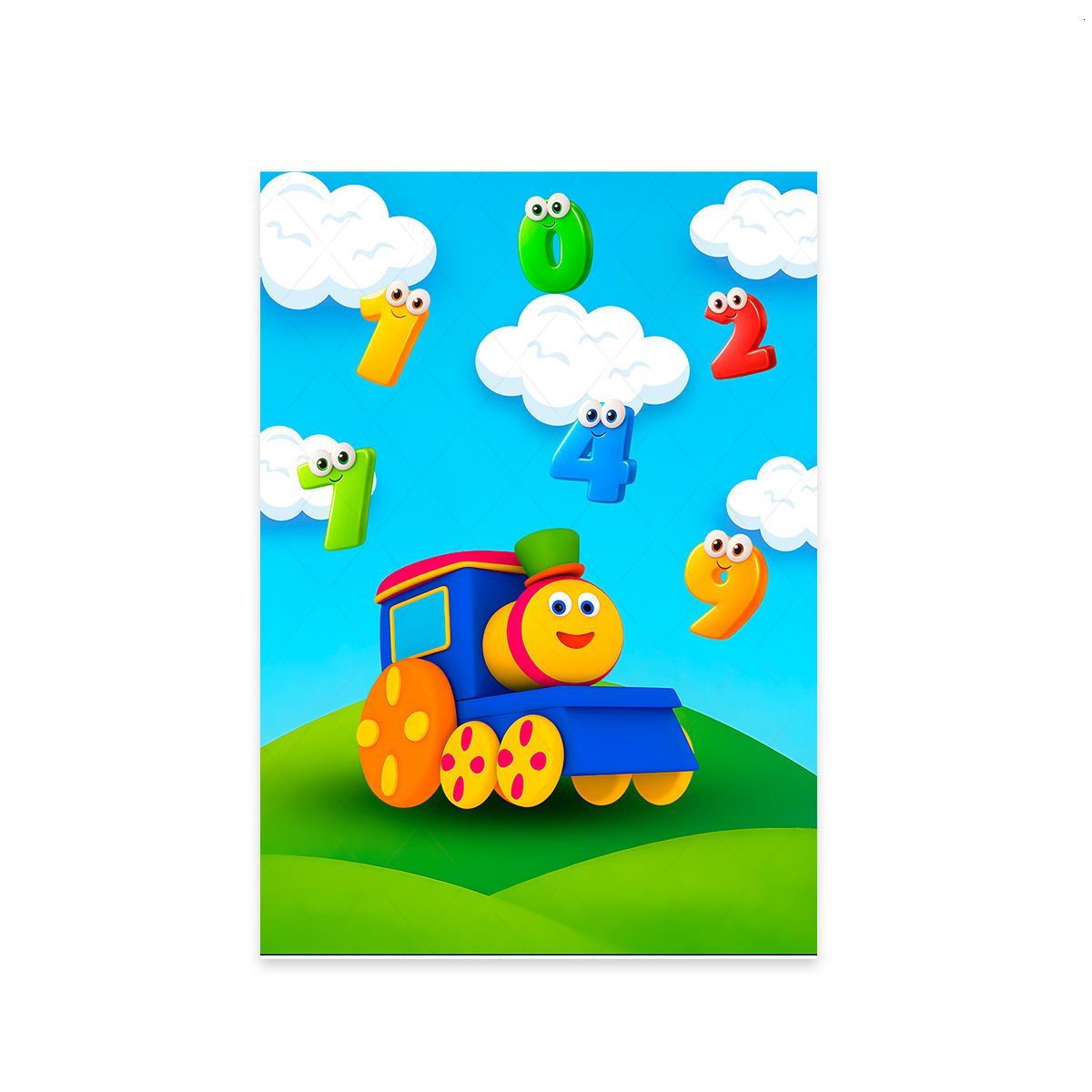 Painel Retangular Tema Bob o Trem 7077 - Retangular 7077 - Painel Festivo