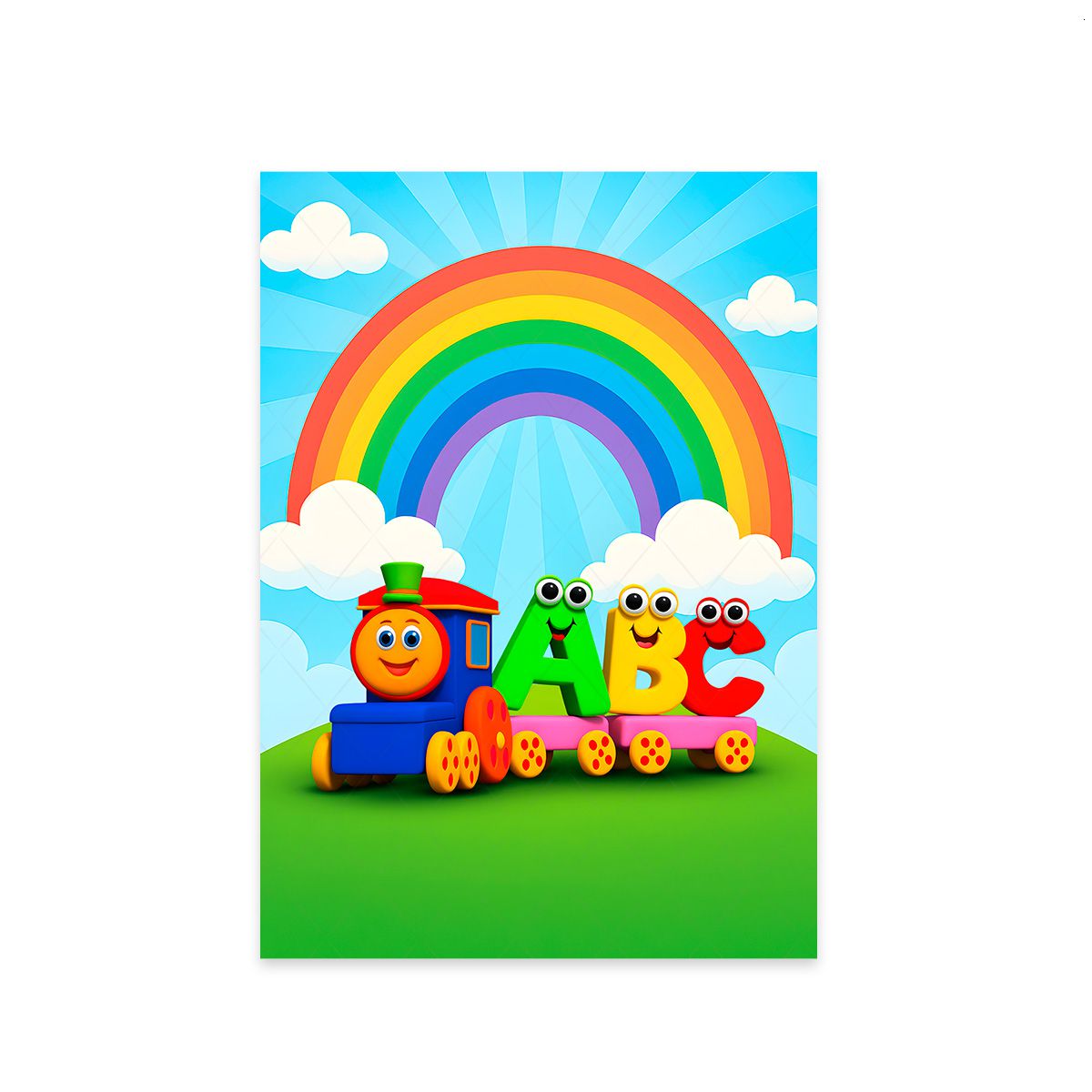 Painel Retangular Tema Bob o Trem 7078 - Retangular 7078 - Painel Festivo