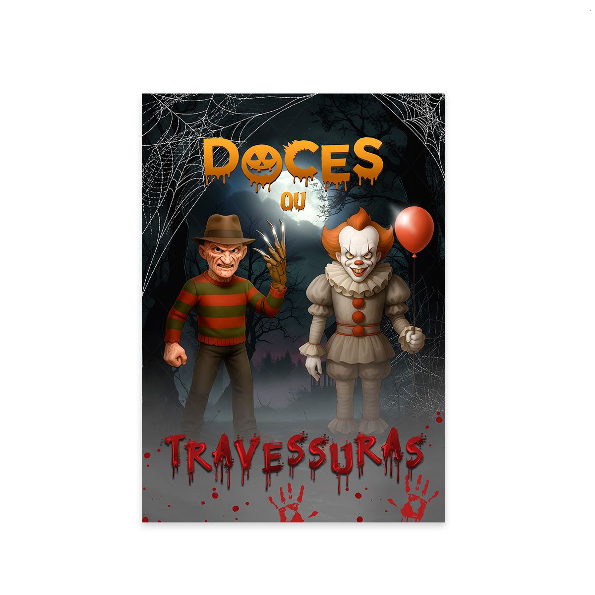 Painel Retangular Tema Halloween 7159 - Painel Retangular 7159 - Painel Festivo