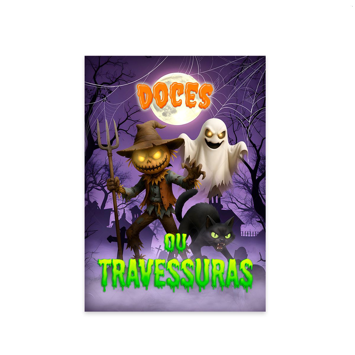 Painel Retangular Tema Halloween 7161 - Painel Retangular 7161 - Painel Festivo