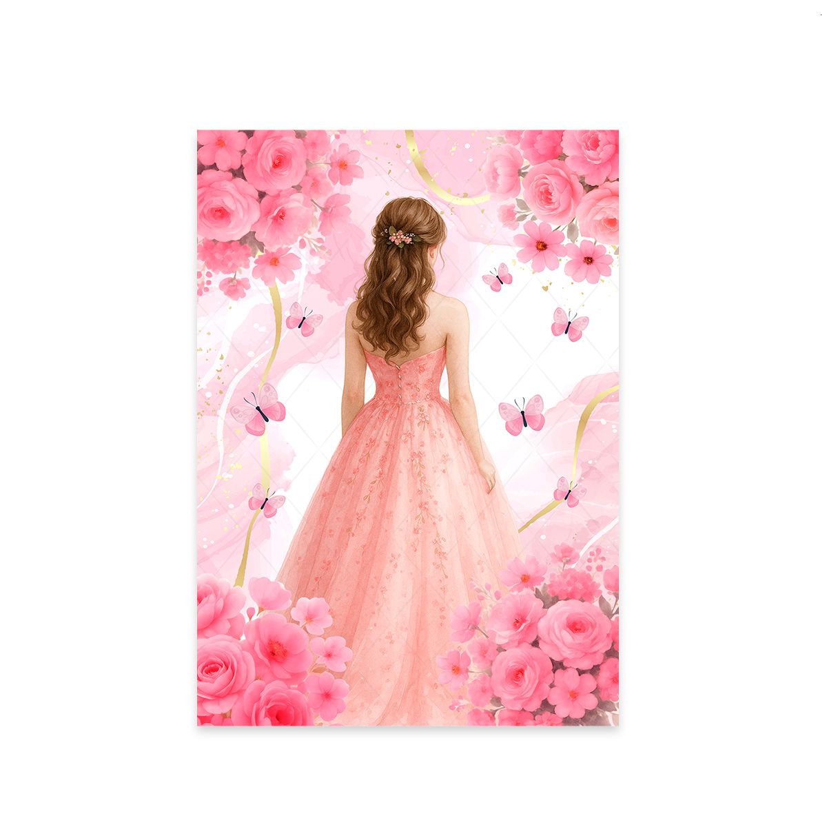 Painel Retangular Tema 15 Anos 7154 - Painel Retangular 7154 - Painel Festivo